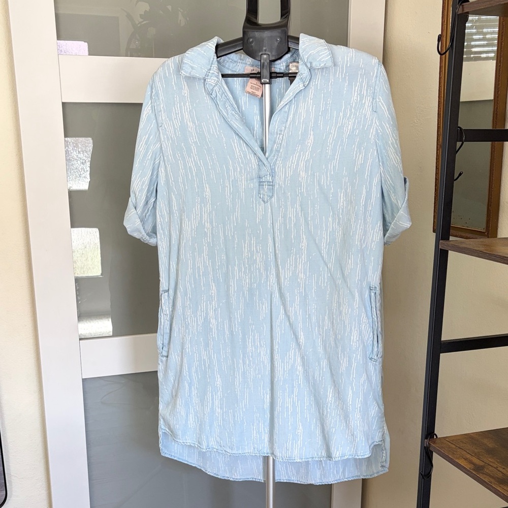 Philosophy Light Blue Short-Sleeve Casual Dress